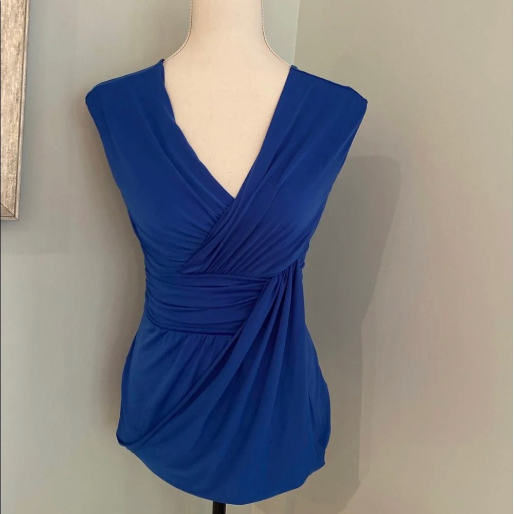 Boston Proper Blue Draped Top